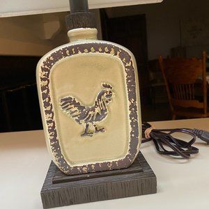 Farm and Rooster ceramic table lamp